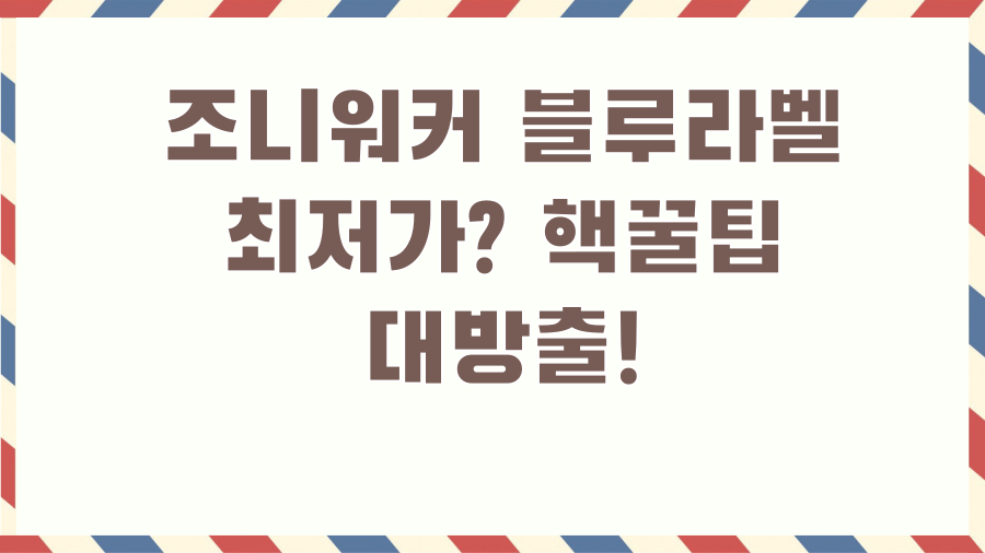 조니워커 블루라벨 최저가? 핵꿀팁 대방출!